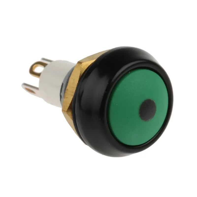 ITW Switches Illuminated Miniature Momentary Push Button Switch, Panel Mount, 13.6 mm Cutout, SPST, Green LED, 59-413G