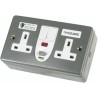 Timeguard 13A Passive 1 RCD Socket Steel Surface Switched 230V ac BS7288 & BS1363-2 RCD08MPVN