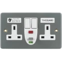 Timeguard 13A Passive 1 RCD Socket Steel Surface Switched 230V ac BS7288 & BS1363-2 RCD08MPVN