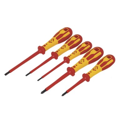 CK Insulated 5-Piece Screwdriver Set with Chrome Vanadium Steel Blades and Ergonomic Handles T49182D