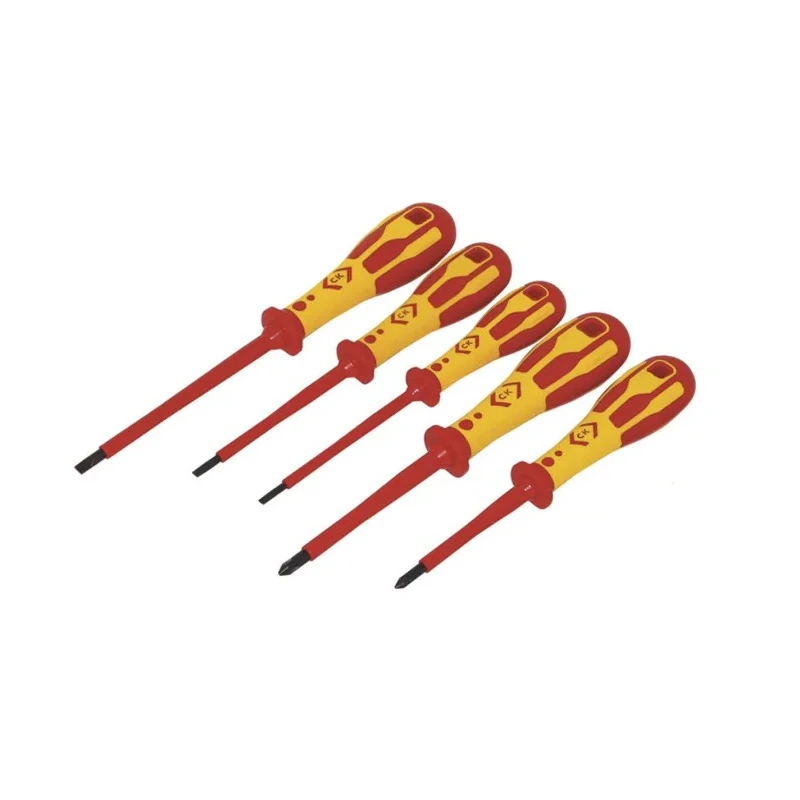 CK Insulated 5-Piece Screwdriver Set with Chrome Vanadium Steel Blades and Ergonomic Handles T49182D