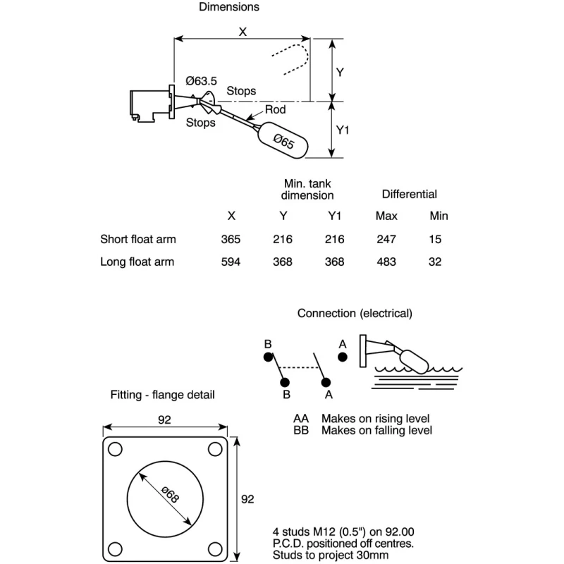 Delta-Mobrey Liquid Level Switch, Side Mount, Aluminium Bronze Housing, ATEX Zone 1, Model S01DB/F68/1