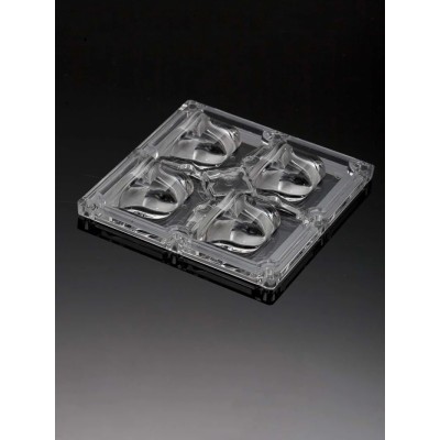 Ledil Strada Series 4-Way LED Lens Asymmetric Beam 4 LEDs Polymethyl Methacrylate 90x90x12.9mm CS15761_STRADA-2X2MX-8-SCL