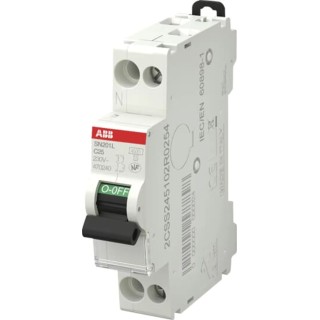 ABB Miniature Circuit Breaker 1-Pole 25A Type C 230V AC 4.5 kA Breaking Capacity SN201