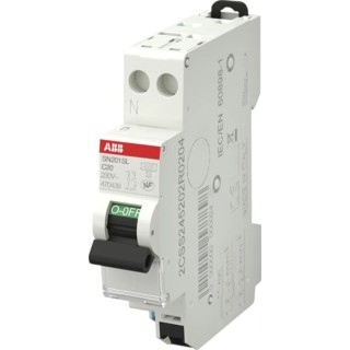 ABB SN201S Miniature Circuit Breaker 1-Pole 20A Type C 230V AC 4.5 kA Breaking Capacity 2CSS245202R0204