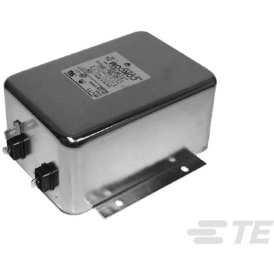 TE Connectivity Corcom T Flange RFI Filter 250V ac 10A 50/60Hz Fast-On 1 Phase 10VT1