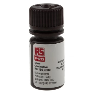 RS PRO Silver Acrylic Resin Conductive Lacquer for PCB High Temperature 20 g Bottle 186-3600