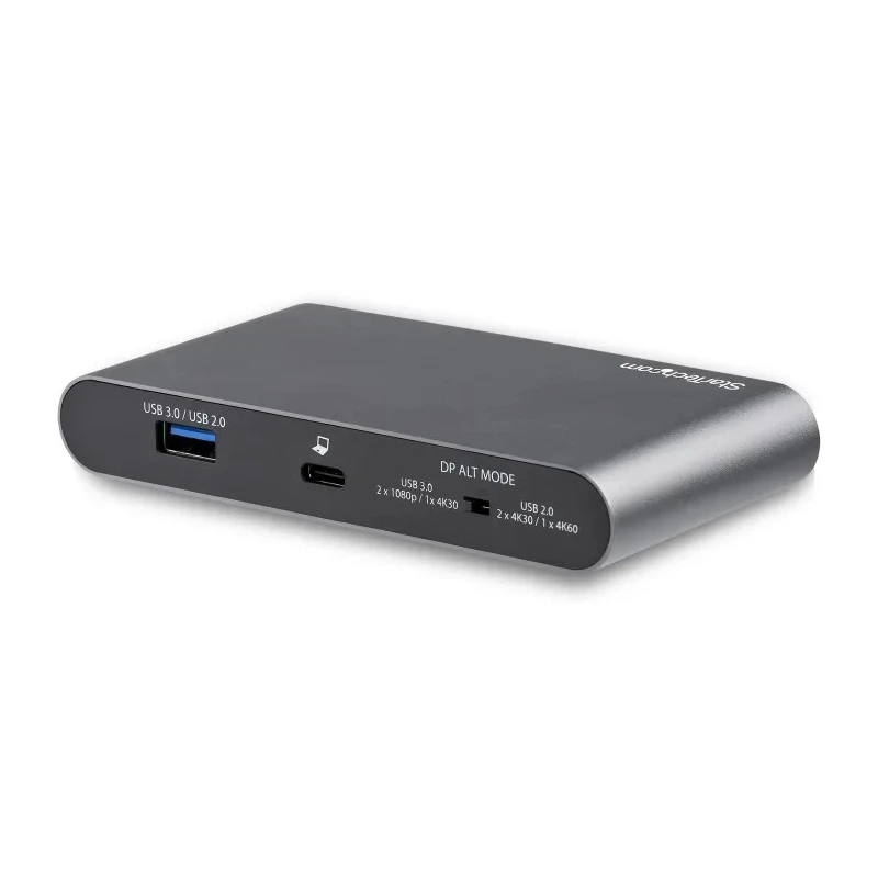 StarTech.com USB C Docking Station Dual 4096 x 2160 Pixel DisplayPort 2 USB 3.0 Ports 100W PD DK30C2DAGPD