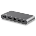 StarTech.com USB C Docking Station with USB 3.0, 2 HDMI Ports, 4096 x 2160 Pixel Resolution, Thunderbolt 3 DK30C2HAGPD