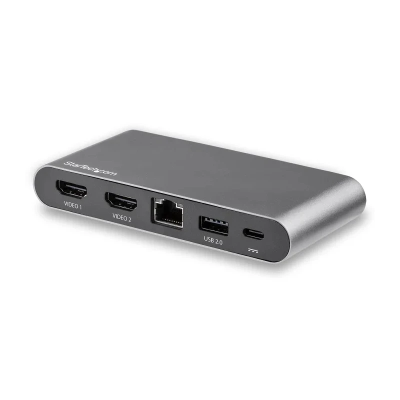 StarTech.com USB C Docking Station with USB 3.0, 2 HDMI Ports, 4096 x 2160 Pixel Resolution, Thunderbolt 3 DK30C2HAGPD