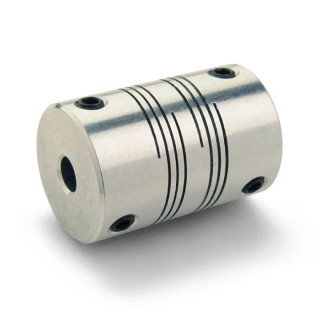 Ruland Mechanical Power Transmission Coupler 19.1 mm OD 5 mm Bore 31.8 mm Length Aluminium Zero-Backlash FSMR19-5-5-A