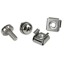 StarTech.com Metal Mounting Screw Set for Server Racks and Cabinets, M5 Thread, 12mm Length, Nickel Finish CABSCRWM520
