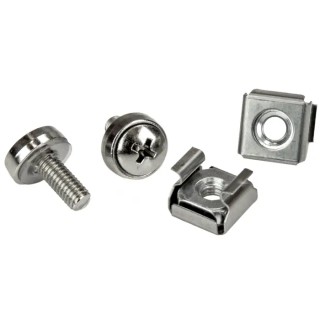 StarTech.com Metal Mounting Screw Set for Server Racks and Cabinets, M5 Thread, 12mm Length, Nickel Finish CABSCRWM520