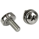 StarTech.com Metal Mounting Screw Set for Server Racks and Cabinets, M5 Thread, 12mm Length, Nickel Finish CABSCRWM520