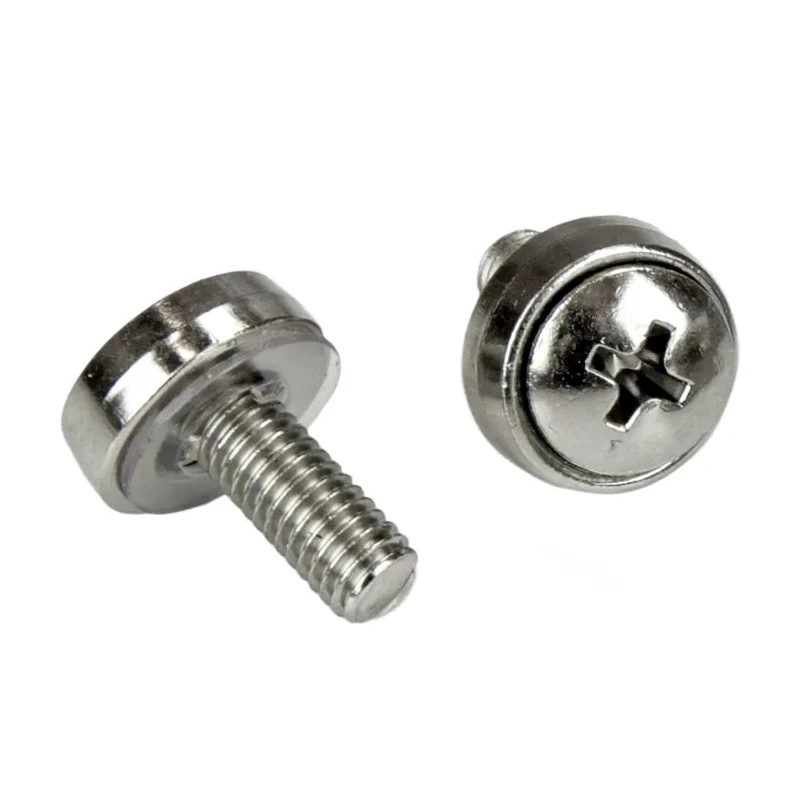 StarTech.com Metal Mounting Screw Set for Server Racks and Cabinets, M5 Thread, 12mm Length, Nickel Finish CABSCRWM520