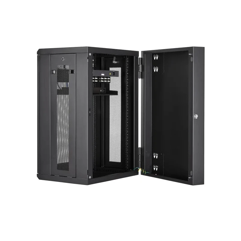 StarTech.com Black 18U Aluminium Server Rack with Swing Frame, 1 mm Height, 48 mm Width RK1820WALHM