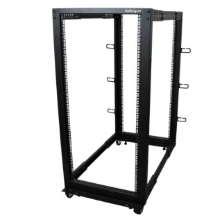 StarTech.com 25U 4 Post Steel Server Rack Frame Black 1.2m Height 4POSTRACK25U