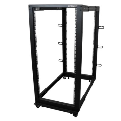 StarTech.com 25U 4 Post Steel Server Rack Frame Black 1.2m Height 4POSTRACK25U