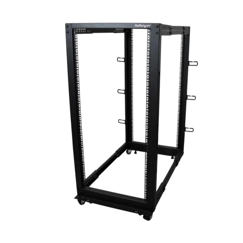 StarTech.com 25U 4 Post Steel Server Rack Frame Black 1.2m Height 4POSTRACK25U