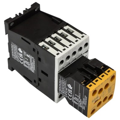 Eaton Contactor Relay, 24V DC Coil, 3-Pole, 4 A, 2.6 W Power, 4 NO/4 NC Auxiliary Contacts, 415V AC 191720 DILAS-R44(24VDC)