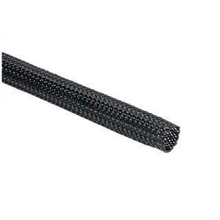 HellermannTyton Expandable Braided Polyethylene Terephthalate Black Cable Sleeve 5m Length 18mm-34mm 170-12500 HEGP25-PET-BK