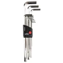 Wiha 9 Piece L Metric Hex Key Set, Hex Size 1.5 to 10 mm, Chrome Vanadium Steel, Chrome Finish 01222