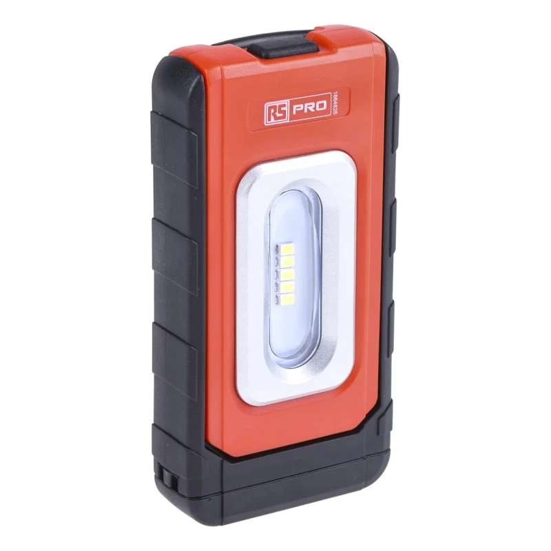 RS PRO Handheld Inspection Lamp 400 Lumen, Rechargeable, IP54, 3.7V Lithium-Polymer Battery, Model IP54