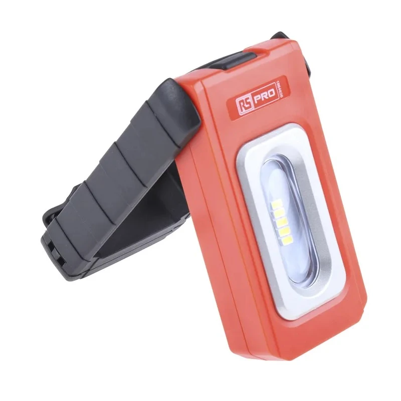 RS PRO Handheld Inspection Lamp 400 Lumen, Rechargeable, IP54, 3.7V Lithium-Polymer Battery, Model IP54