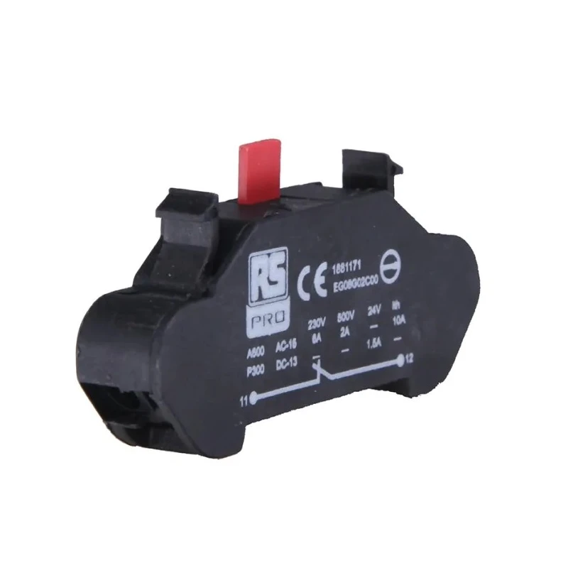 RS PRO Contact Block 1 NC Spring Terminal Plastic Material Model 188-1171