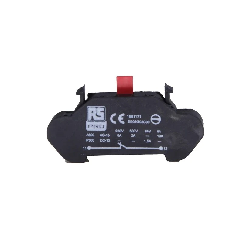 RS PRO Contact Block 1 NC Spring Terminal Plastic Material Model 188-1171
