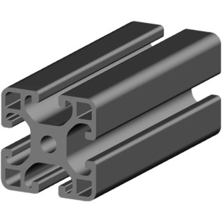 RS PRO Black Aluminium Strut Profile 40 x 40 mm 8 mm Groove, 3 m Length 187-3275