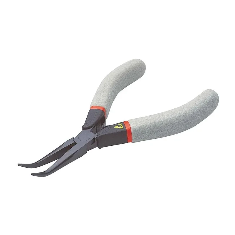 Facom ESD Safe 1-Piece Round Nose Plier, Steel, 135mm Overall Length, 35mm Half-Round Angled Jaw, Comfort Grip Handle 433.LE