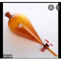 amber-colour-separating-funnels-with-ptfe-key-stopcock-interchangeable-stopper-conical-pear-shape-plain-stem-8745