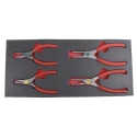Facom 4-Piece Circlip Plier Set, Comfort Grip Steel Handles, ESD Safe, 418mm Overall Length MODM.PCSN