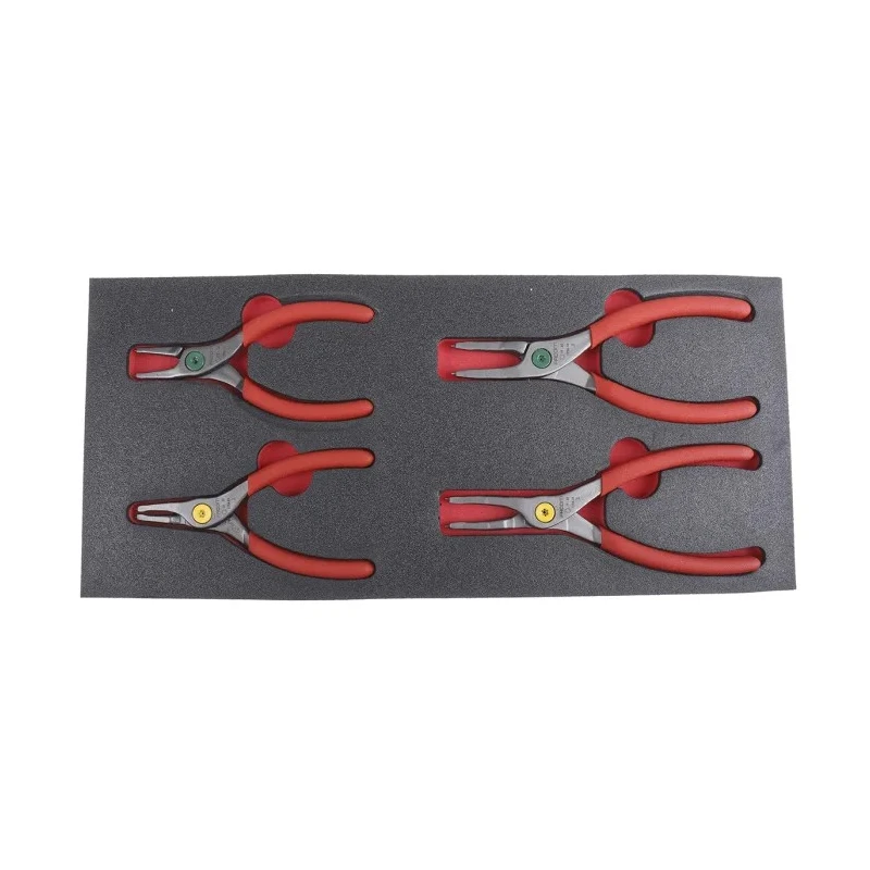 Facom 4-Piece Circlip Plier Set, Comfort Grip Steel Handles, ESD Safe, 418mm Overall Length MODM.PCSN