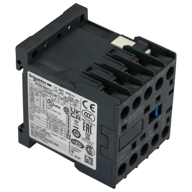 Schneider Electric Motor Control Contactor 3-Pole 9A, 4kW, 220-230V AC Coil LC1K