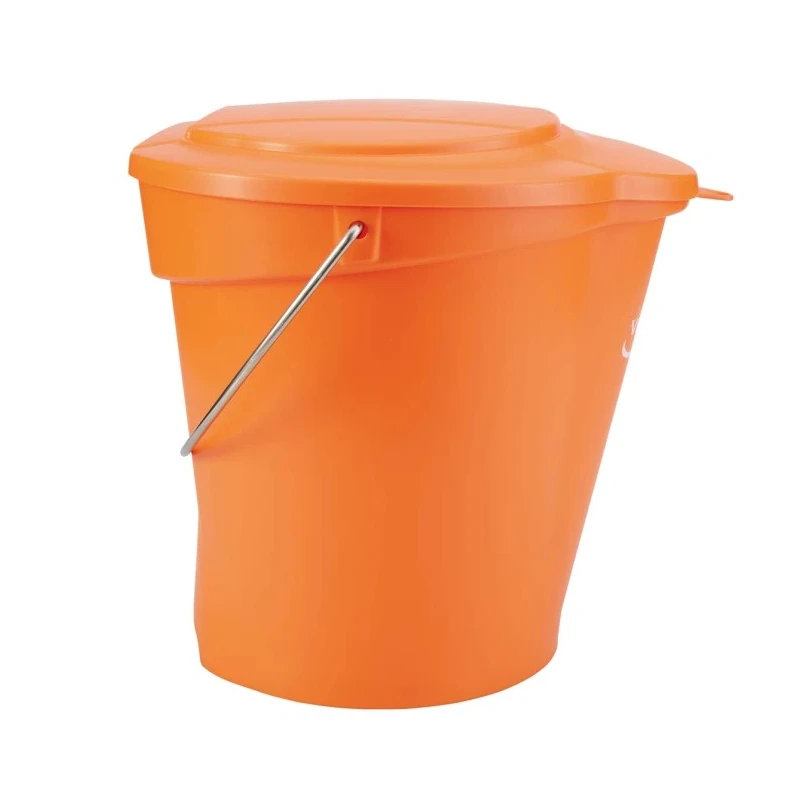 Vikan 12L Plastic Orange Bucket Lid, Clip System, Dimensions 365x310x40 mm 56877