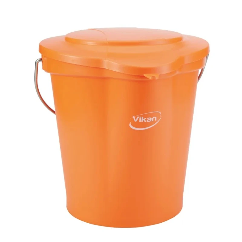 Vikan 12L Plastic Orange Bucket Lid, Clip System, Dimensions 365x310x40 mm 56877