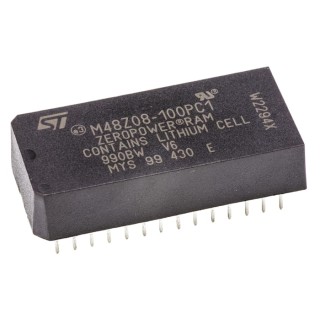 STMicroelectronics 64 kB 100 ns NVRAM 28-Pin PCDIP M48Z08-100PC1