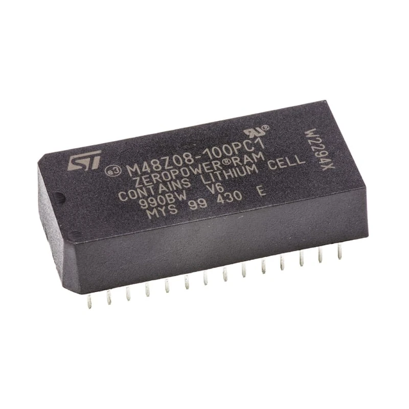 STMicroelectronics 64 kB 100 ns NVRAM 28-Pin PCDIP M48Z08-100PC1