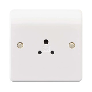 MK Electric 2A White 1 Gang Electrical Socket Logic Plus, Outlet Socket, Round K770WHI