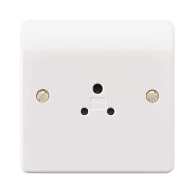 MK Electric 2A White 1 Gang Electrical Socket Logic Plus, Outlet Socket, Round K770WHI