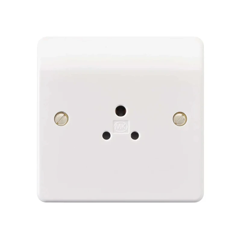 MK Electric 2A White 1 Gang Electrical Socket Logic Plus, Outlet Socket, Round K770WHI