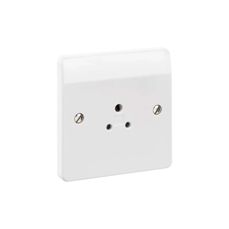 MK Electric 2A White 1 Gang Electrical Socket Logic Plus, Outlet Socket, Round K770WHI
