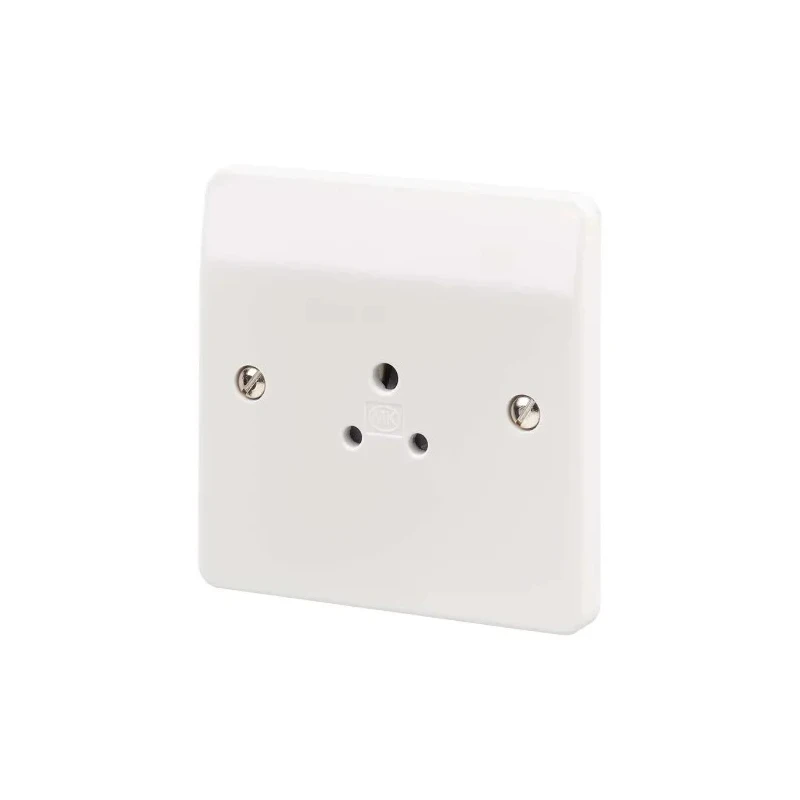 MK Electric 2A White 1 Gang Electrical Socket Logic Plus, Outlet Socket, Round K770WHI