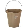 Vikan 6L Plastic Brown Round Bucket with Handle, Drip-Free Spout, Stainless Steel Hanger 568866