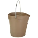 Vikan 6L Plastic Brown Round Bucket with Handle, Drip-Free Spout, Stainless Steel Hanger 568866