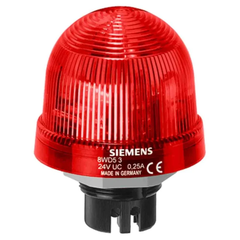 Siemens Red Beacon 24V DC Flashing Flush Bayonet Mount Xenon Bulb IP65 8WD5320-0CB