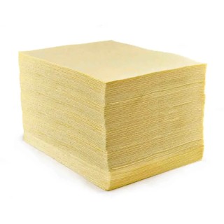 RS PRO Spill Absorbent Chemical Use Sheet, 90 L Capacity, Yellow, 400mm x 500mm, 200 Per Pack 189-0035