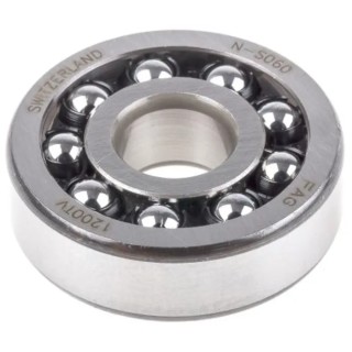 FAG Self-Aligning 2 Row Ball Bearing 6 mm ID, 19 mm OD, 6 mm Race Width, Polyamide Cage 126-TVH
